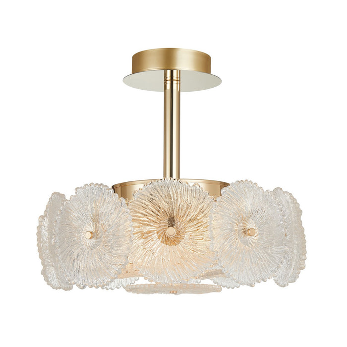Artcraft AC11965BR Six Light Semi-Flush Mount, Brass
