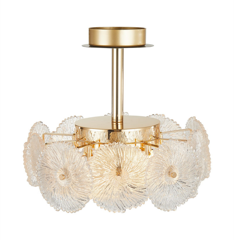 Artcraft AC11965BR Six Light Semi-Flush Mount, Brass