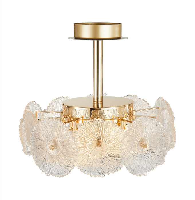 Artcraft AC11965BR Six Light Semi-Flush Mount, Brass