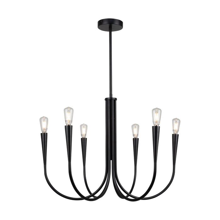Artcraft AC11926BK Six Light Chandelier, Black