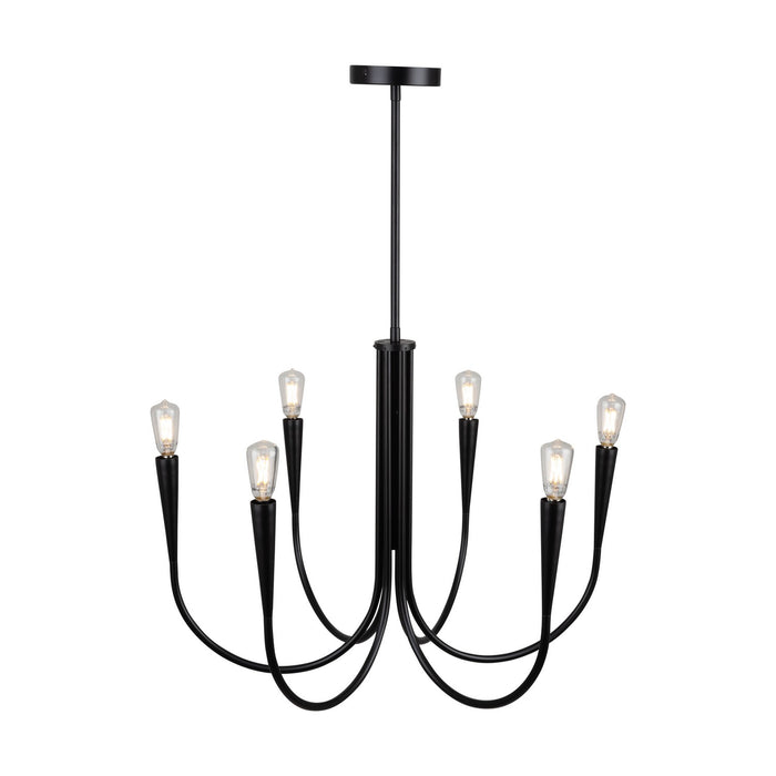 Artcraft AC11926BK Six Light Chandelier, Black