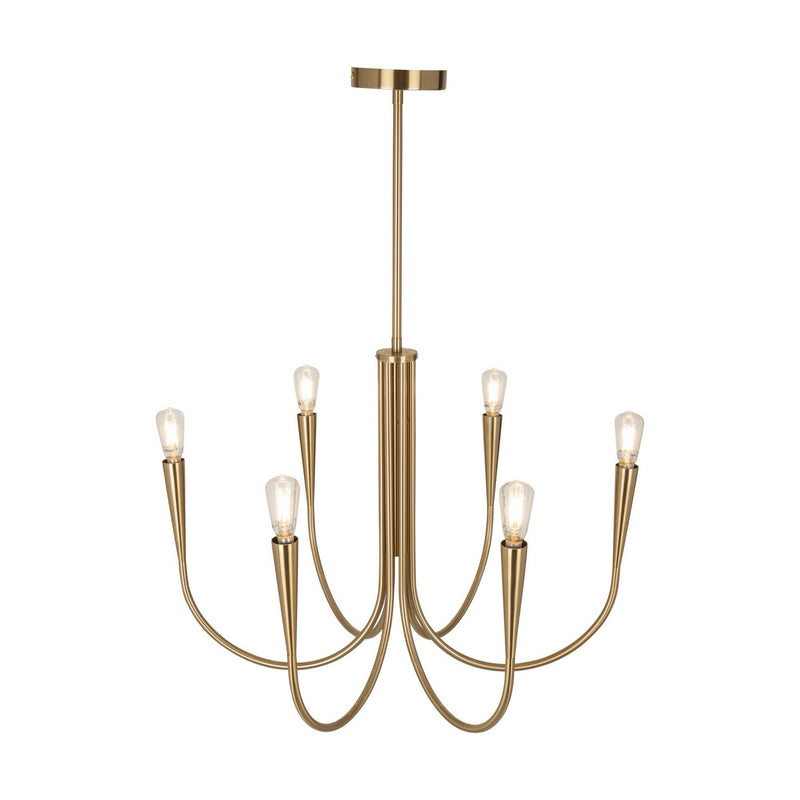 Artcraft AC11926BR Six Light Chandelier, Brass