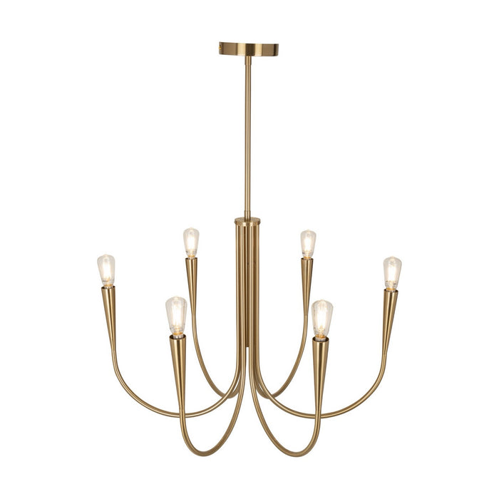 Artcraft AC11926BR Six Light Chandelier, Brass