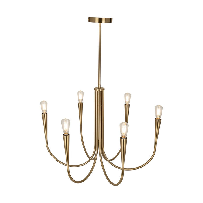 Artcraft AC11926BR Six Light Chandelier, Brass