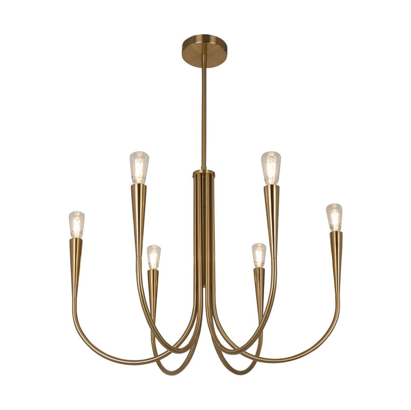 Artcraft AC11926BR Six Light Chandelier, Brass