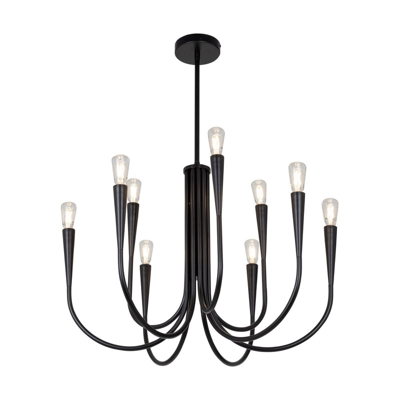Artcraft AC11929BK Nine Light Chandelier, Black
