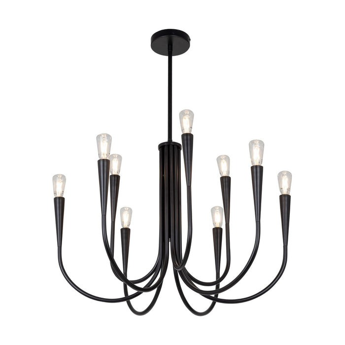 Artcraft AC11929BK Nine Light Chandelier, Black