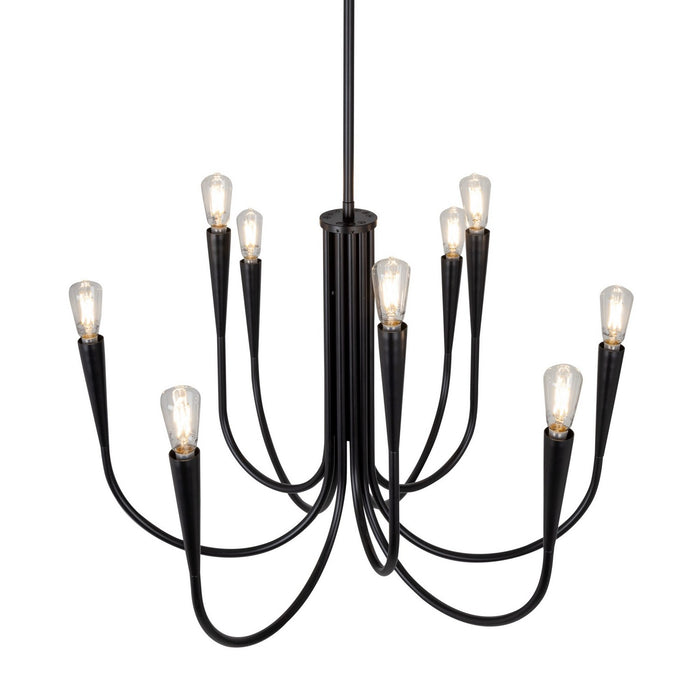 Artcraft AC11929BK Nine Light Chandelier, Black
