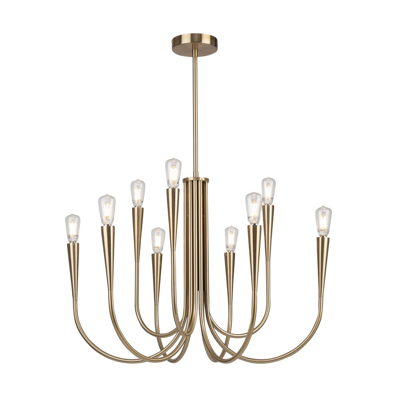 Artcraft AC11929BR Nine Light Chandelier, Brass