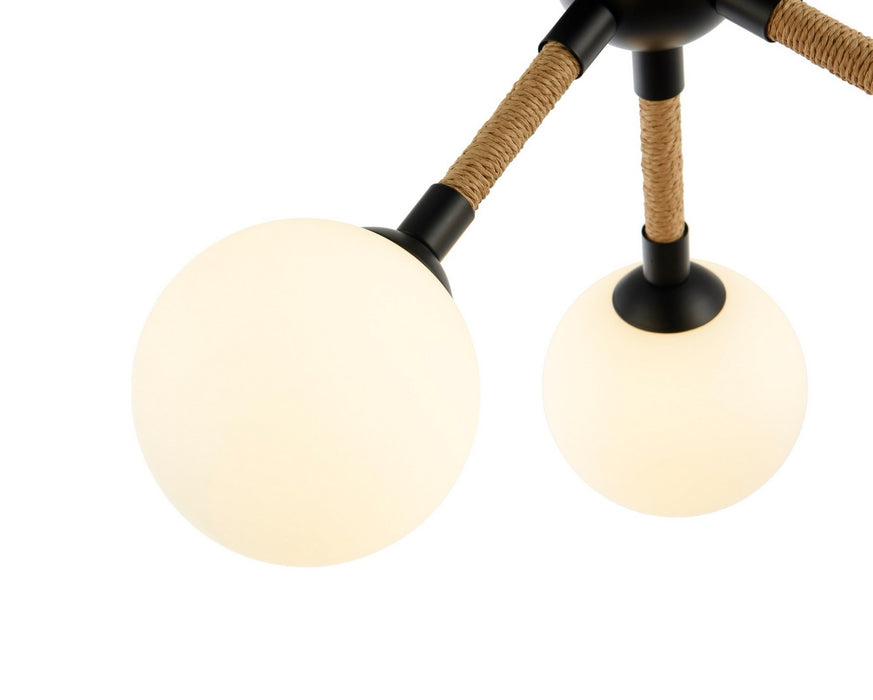 Artcraft AC11843BK Three Light Semi-Flush Mount, Black