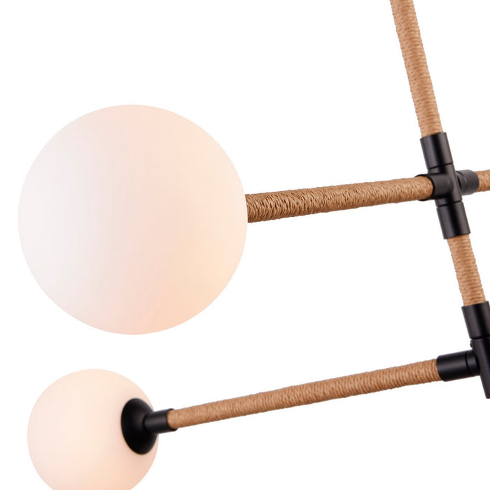 Artcraft AC11844BK Four Light Chandelier, Black