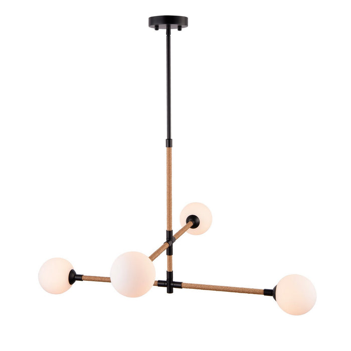 Artcraft AC11844BK Four Light Chandelier, Black