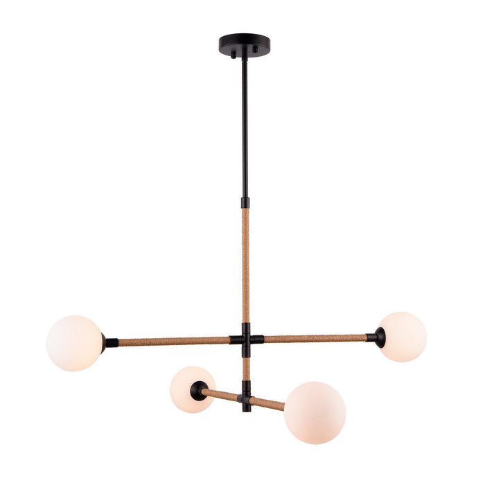 Artcraft AC11844BK Four Light Chandelier, Black