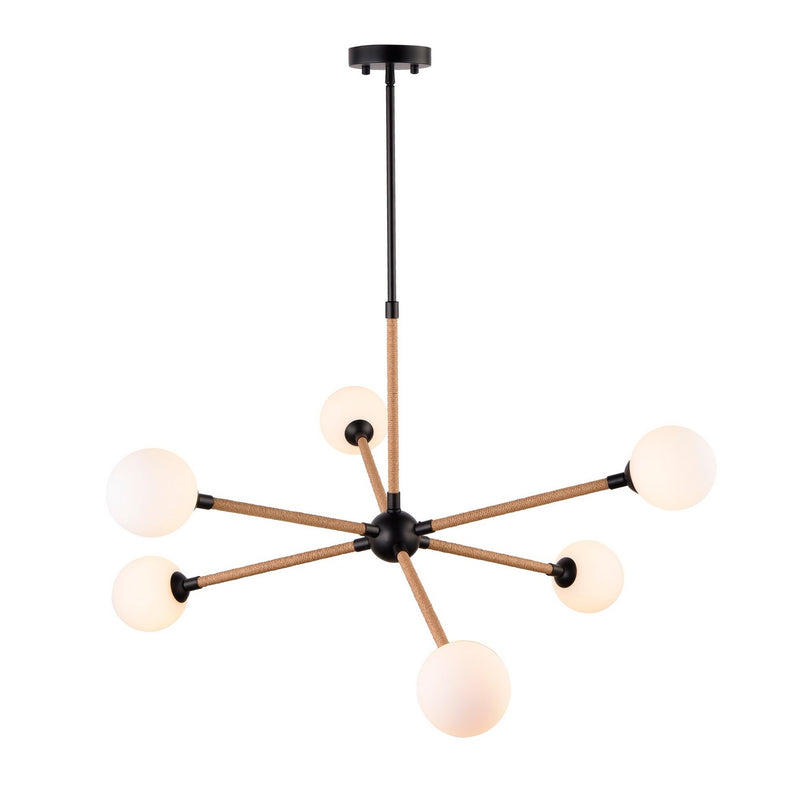 Artcraft AC11846BK Six Light Chandelier, Black