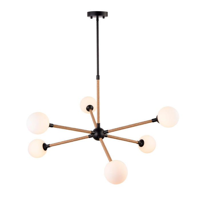 Artcraft AC11846BK Six Light Chandelier, Black