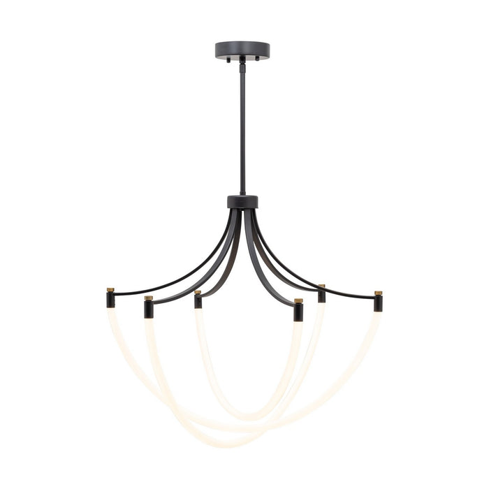 Artcraft AC6810BK LED Chandelier, Black and Brushed Brass
