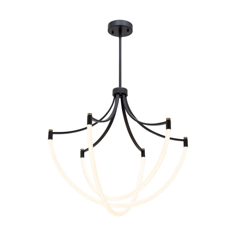 Artcraft AC6810BK LED Chandelier, Black and Brushed Brass