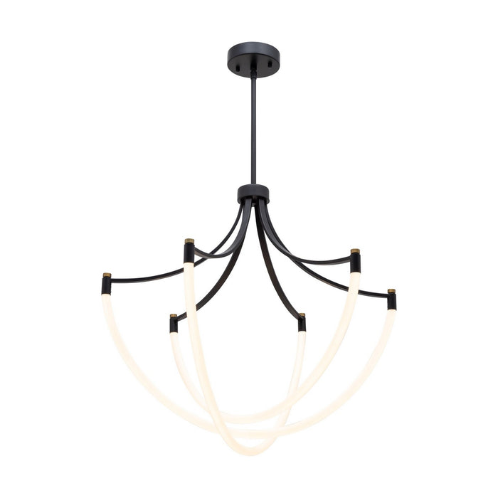 Artcraft AC6810BK LED Chandelier, Black and Brushed Brass