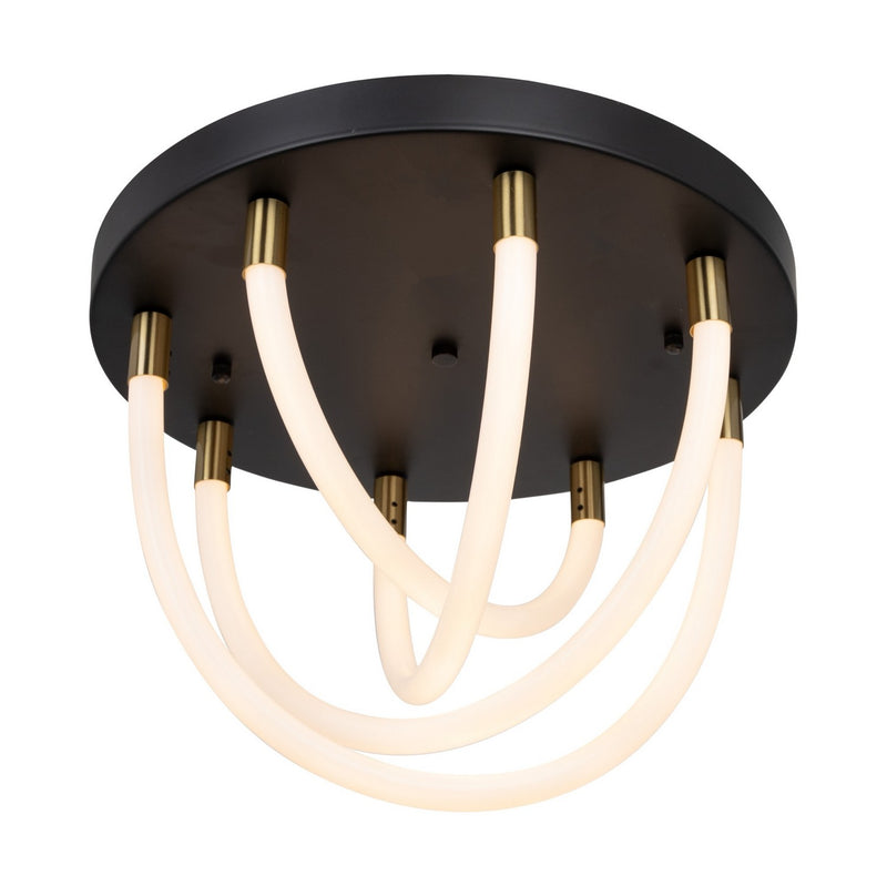 Artcraft AC6811BK LED Flush Mount, Black and Brushed Brass