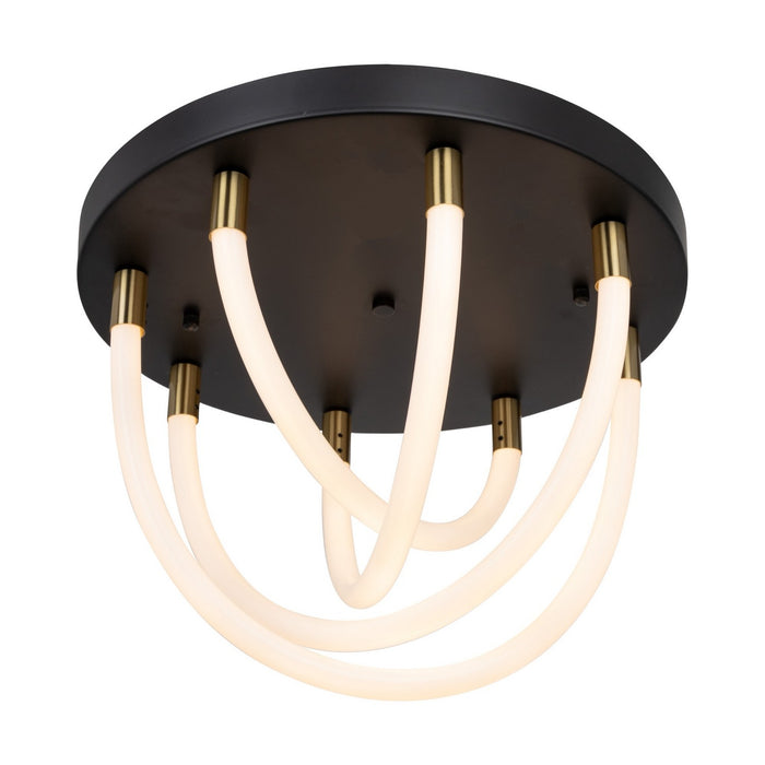 Artcraft AC6811BK LED Flush Mount, Black and Brushed Brass