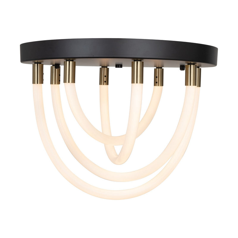 Artcraft AC6811BK LED Flush Mount, Black and Brushed Brass