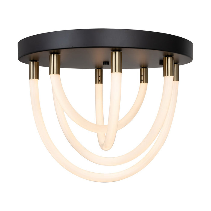 Artcraft AC6811BK LED Flush Mount, Black and Brushed Brass