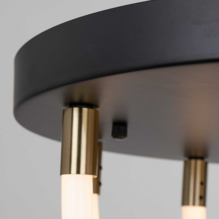 Artcraft AC6811BK LED Flush Mount, Black and Brushed Brass