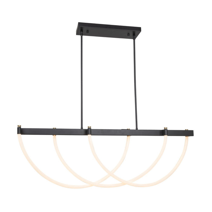 Artcraft AC6813BK LED Island Pendant, Black and Brushed Brass