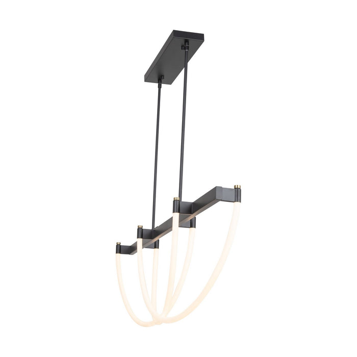 Artcraft AC6813BK LED Island Pendant, Black and Brushed Brass