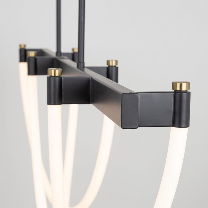 Artcraft AC6813BK LED Island Pendant, Black and Brushed Brass
