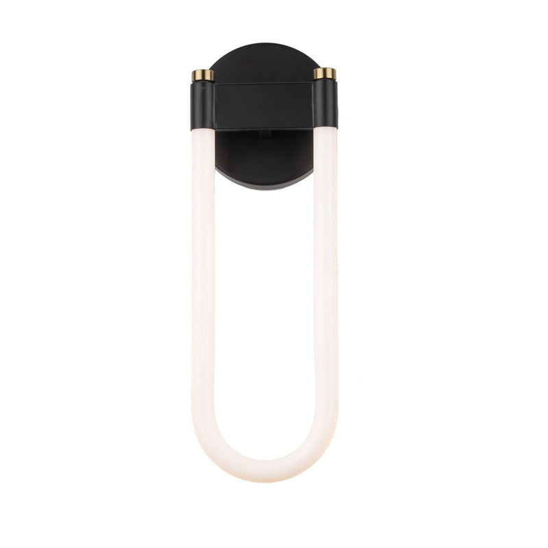 Artcraft AC6814BK LED Wall Sconce, Black and Brushed Brass