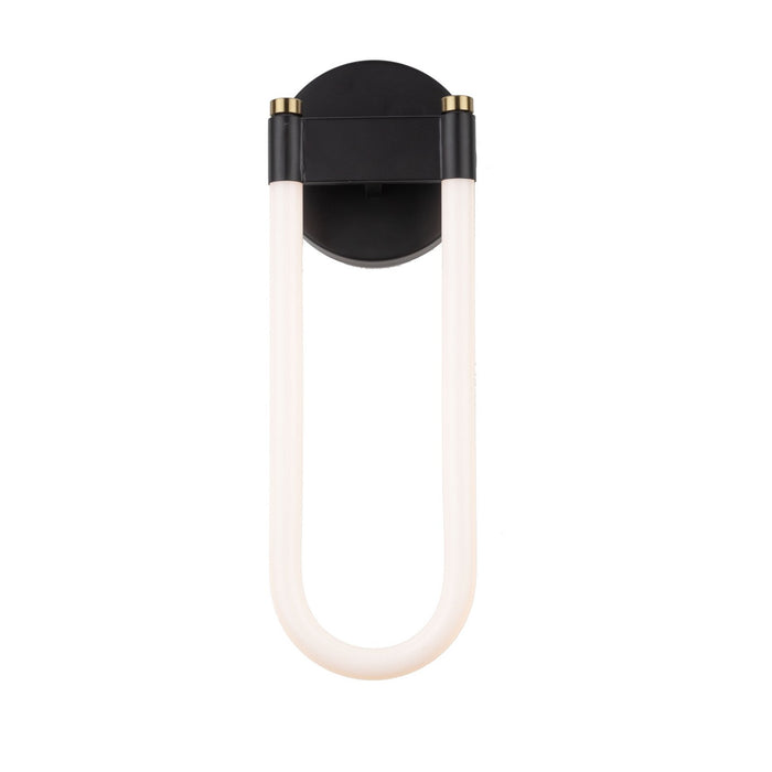 Artcraft AC6814BK LED Wall Sconce, Black and Brushed Brass