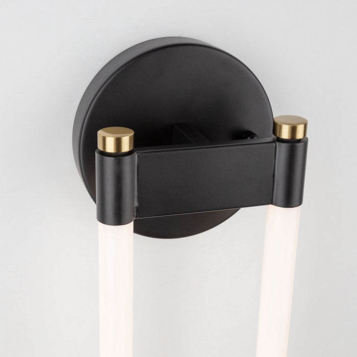 Artcraft AC6814BK LED Wall Sconce, Black and Brushed Brass
