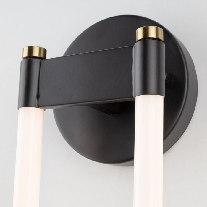 Artcraft AC6814BK LED Wall Sconce, Black and Brushed Brass