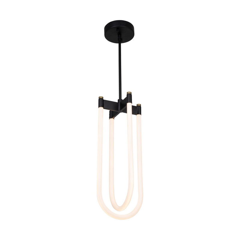 Artcraft AC6815BK LED Pendant, Black and Brushed Brass