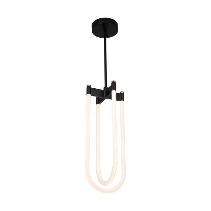 Artcraft AC6815BK LED Pendant, Black and Brushed Brass