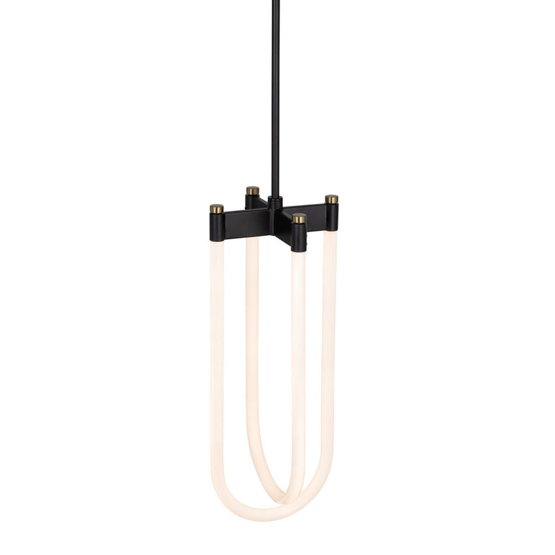 Artcraft AC6815BK LED Pendant, Black and Brushed Brass