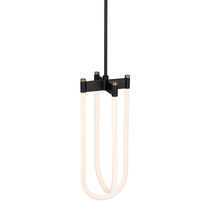 Artcraft AC6815BK LED Pendant, Black and Brushed Brass