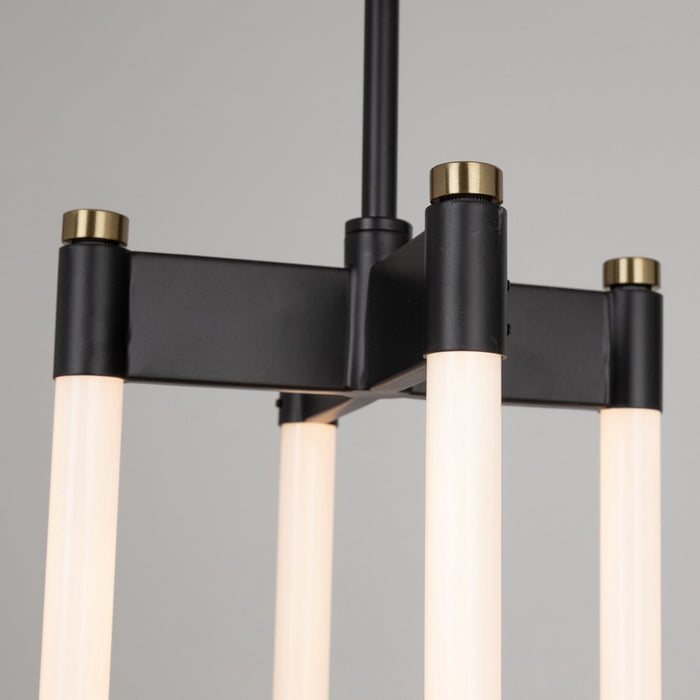 Artcraft AC6815BK LED Pendant, Black and Brushed Brass