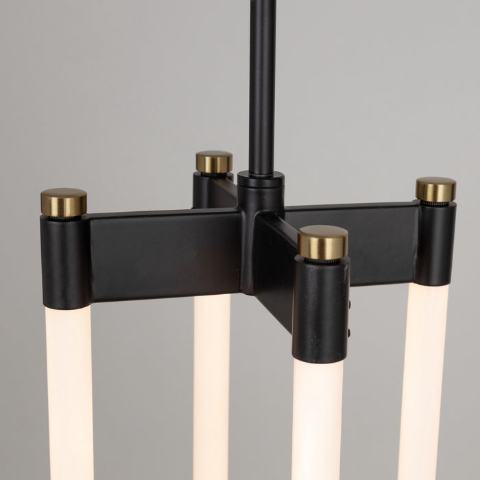 Artcraft AC6815BK LED Pendant, Black and Brushed Brass