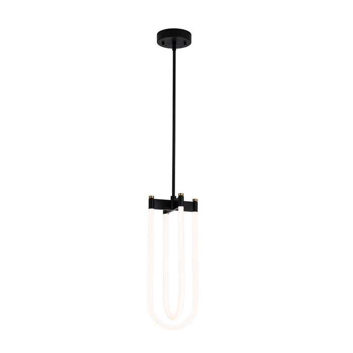 Artcraft AC6815BK LED Pendant, Black and Brushed Brass