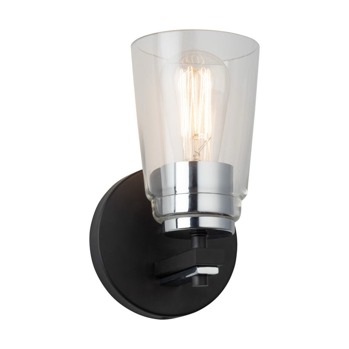 Artcraft AC11931NB One Light Bathroom, Black and Chrome