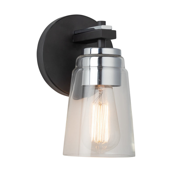 Artcraft AC11931NB One Light Bathroom, Black and Chrome