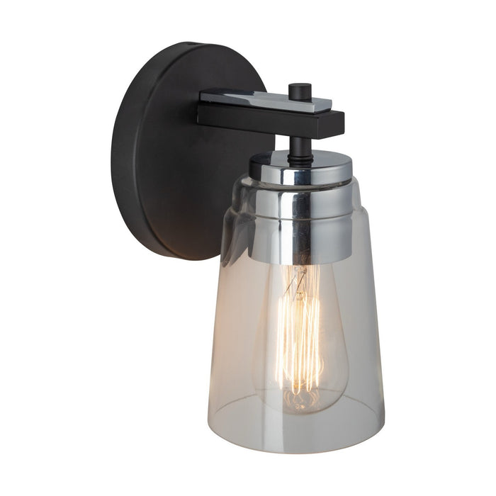 Artcraft AC11931NB One Light Bathroom, Black and Chrome