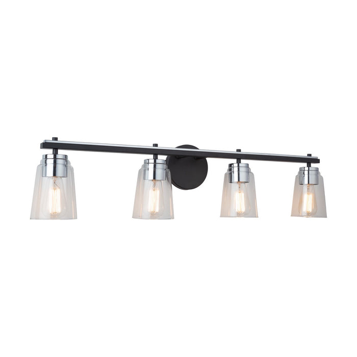 Artcraft AC11934NB Four Light Bathroom Vanity, Black and Chrome