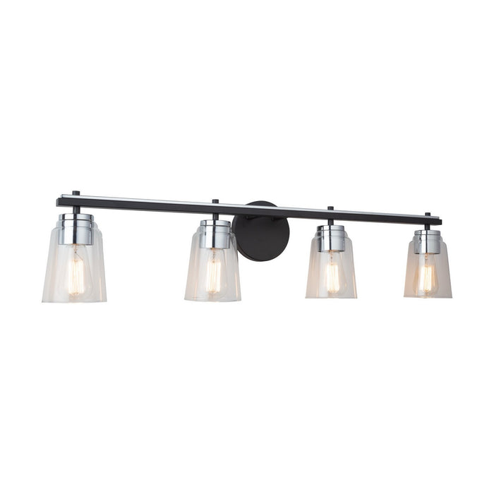 Artcraft AC11934NB Four Light Bathroom Vanity, Black and Chrome
