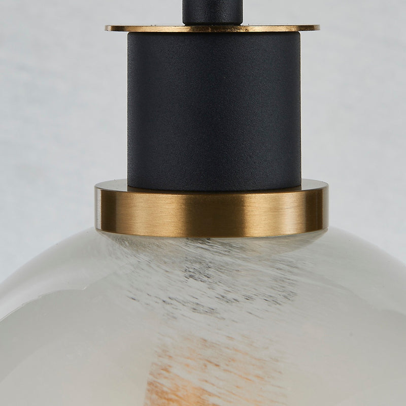 Artcraft AC11870SW One Light Pendant, Black and Brushed Brass