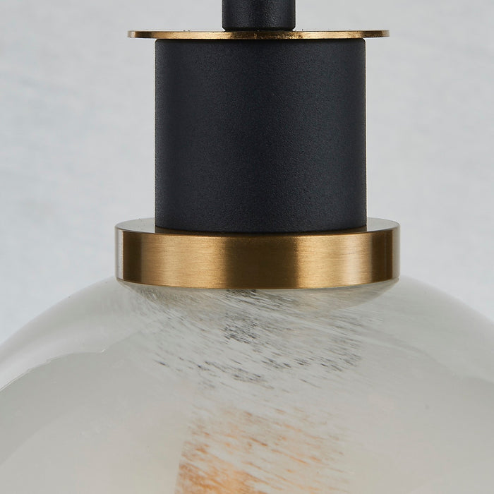 Artcraft AC11870SW One Light Pendant, Black and Brushed Brass