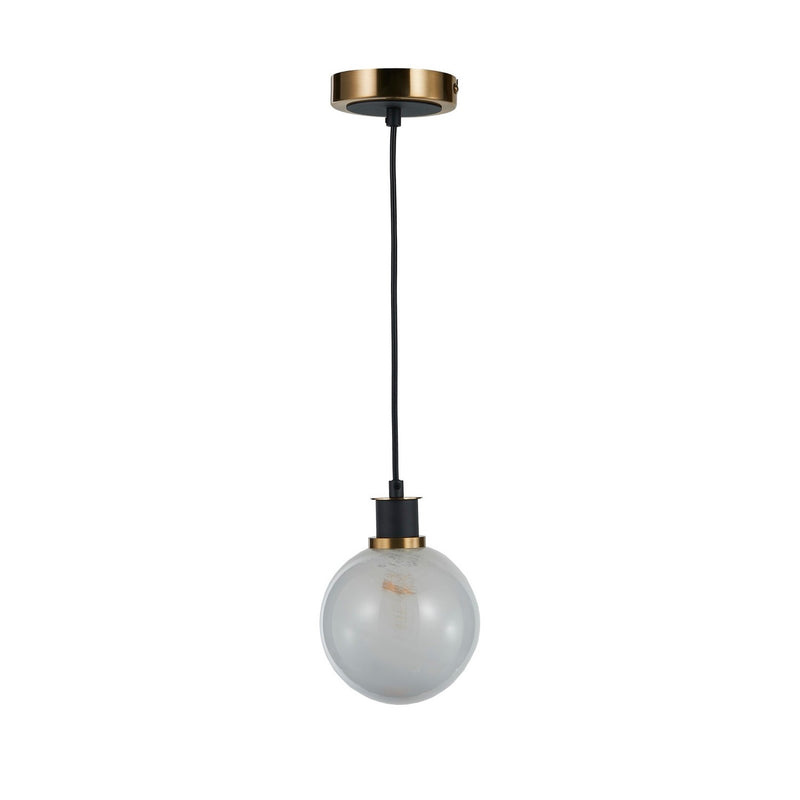 Artcraft AC11870SW One Light Pendant, Black and Brushed Brass
