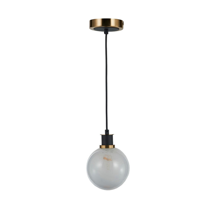 Artcraft AC11870SW One Light Pendant, Black and Brushed Brass